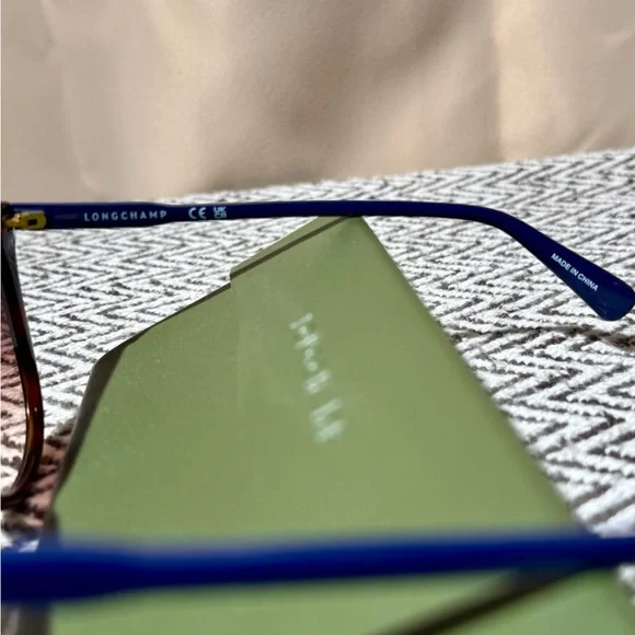 Longchamp Tortoise & Blue Cat-Eye Sunglasses - LO718S 230 - NWOT - Picture 4 of 11